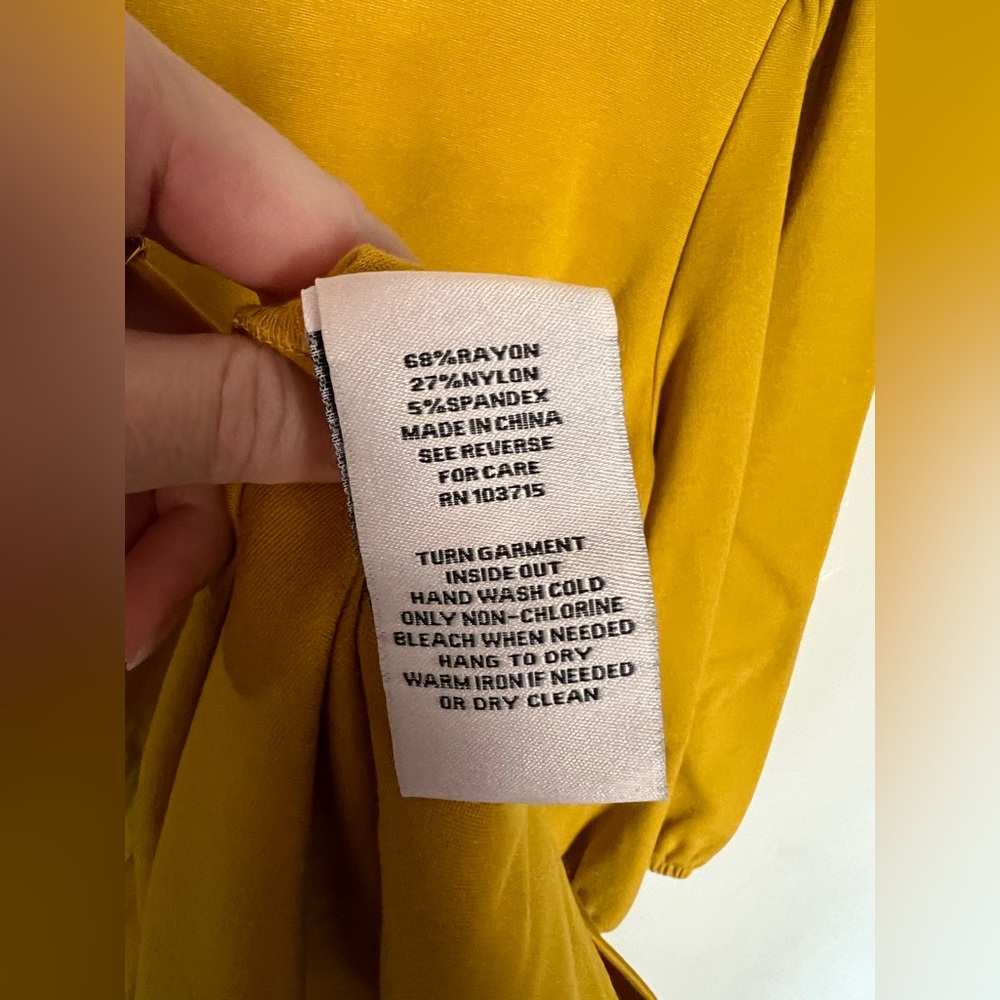 Nanette Lepore Mustard Yellow Dress Size 10 women's long sleeve midi - Picture 4 of 10